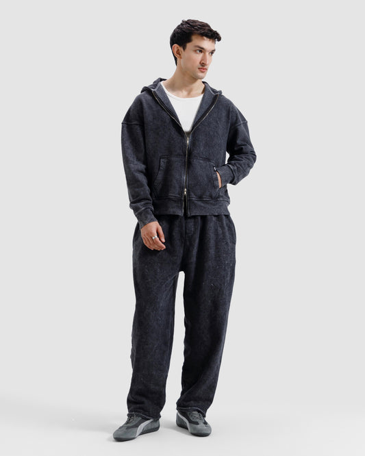 Washed Zipper Hoodie