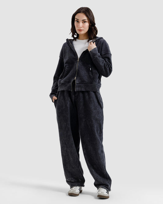 Washed Zipper Hoodie