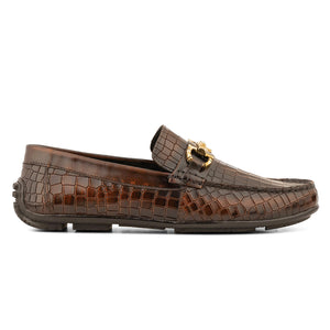 Men's Dark Brown Suede Penny Loafers with Leather Trim