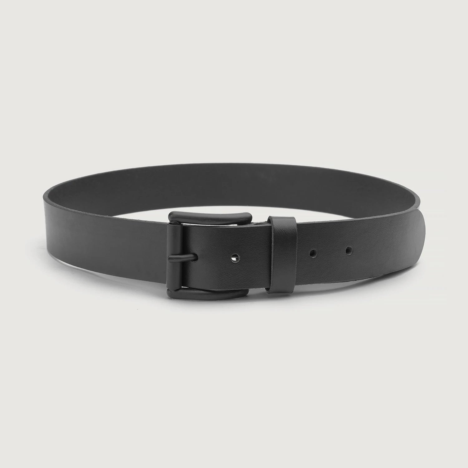 Allan Black Leather Casual Belt