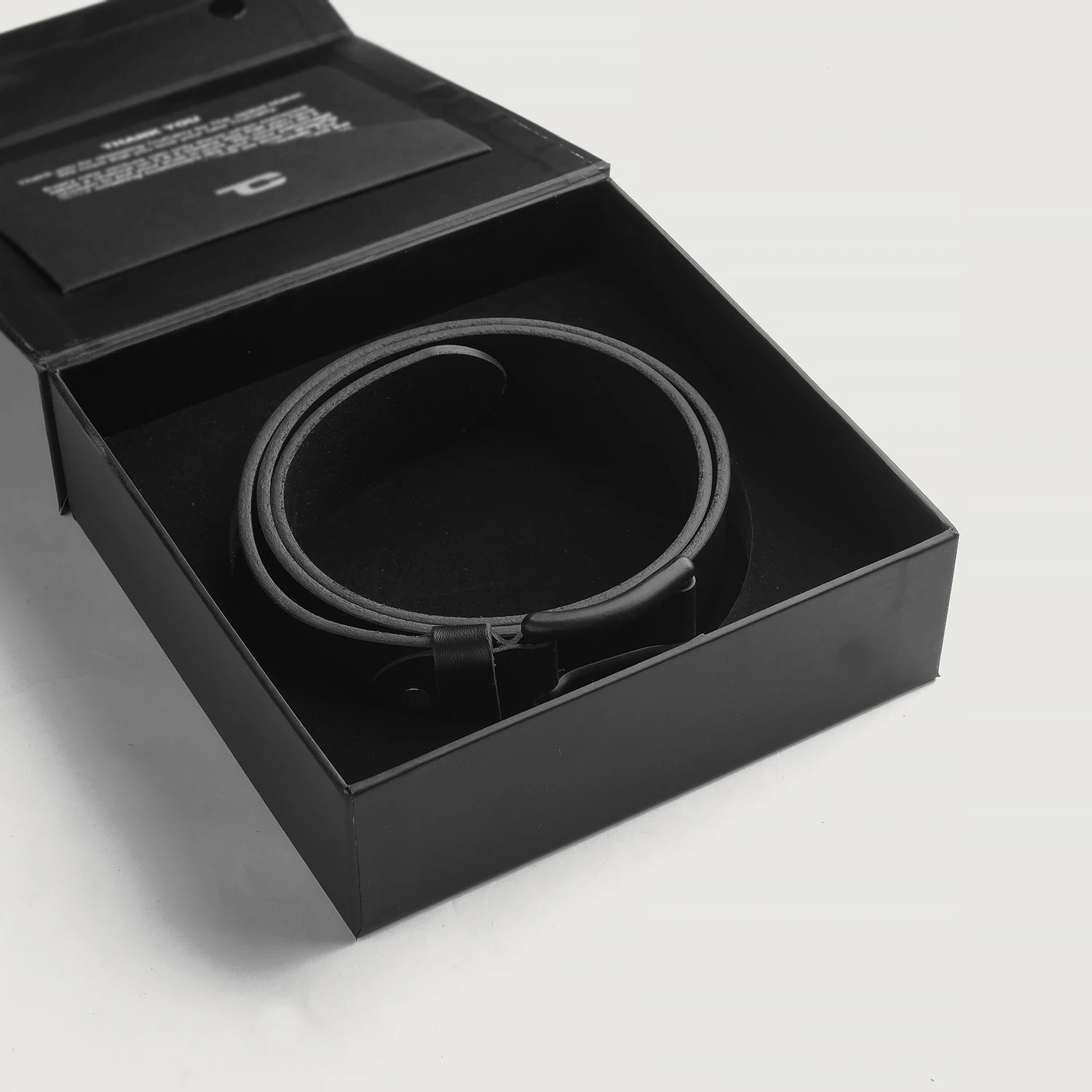 Allan Black Leather Casual Belt