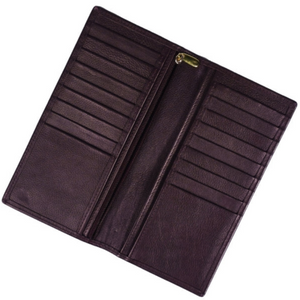 Classic Leather Long Wallet – 12-Slot Card Organizer with Zipper Coin Pocket & Smartphone Compartment