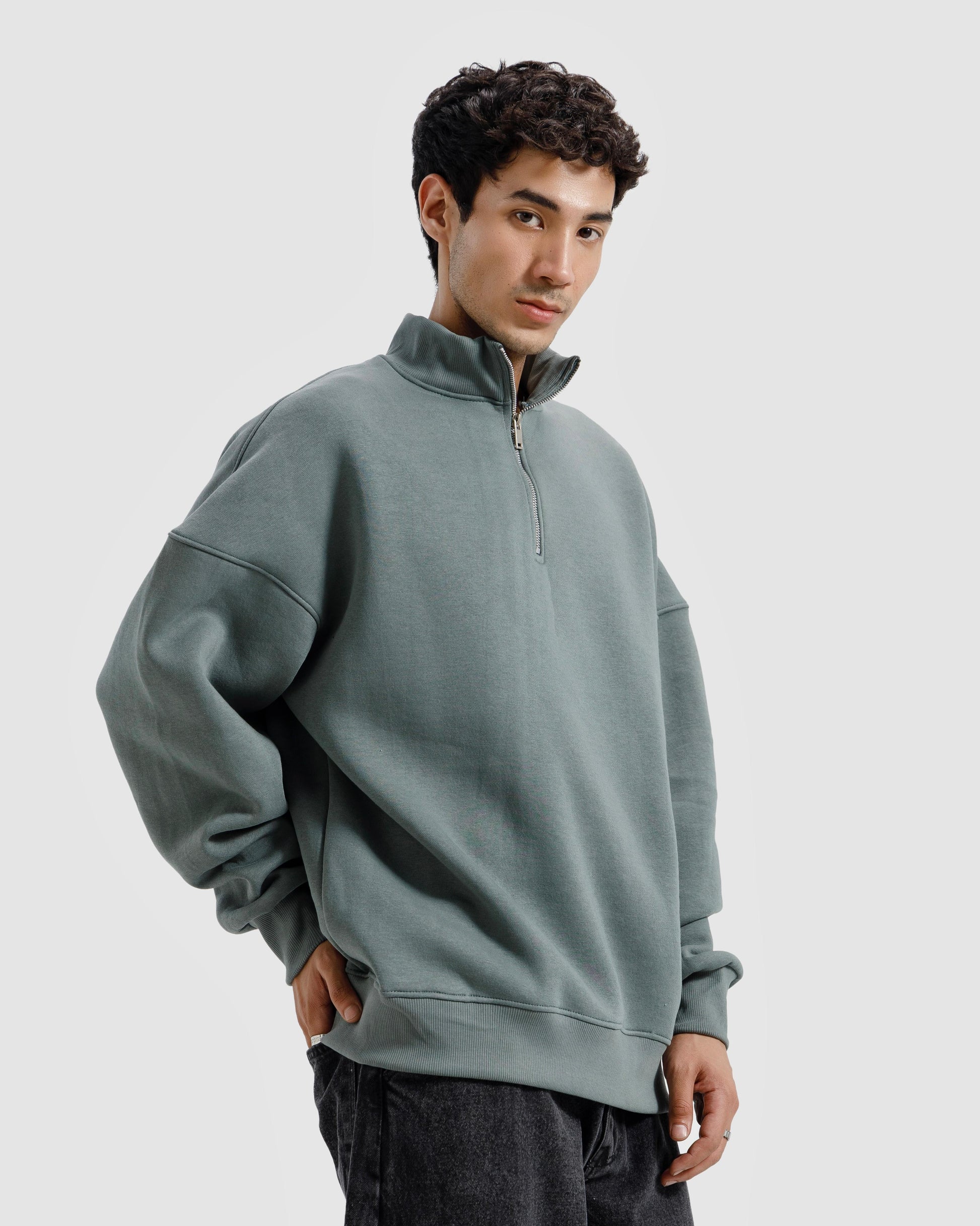 Basic Quarter-Zip Sweatshirt