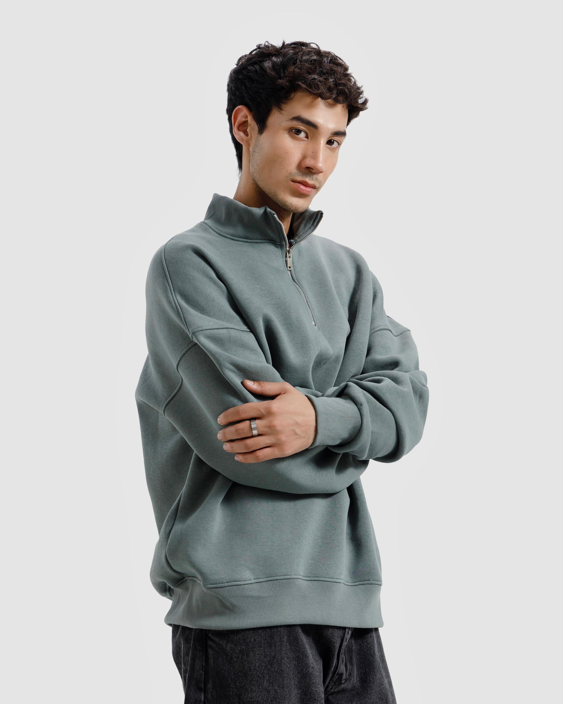 Basic Quarter-Zip Sweatshirt