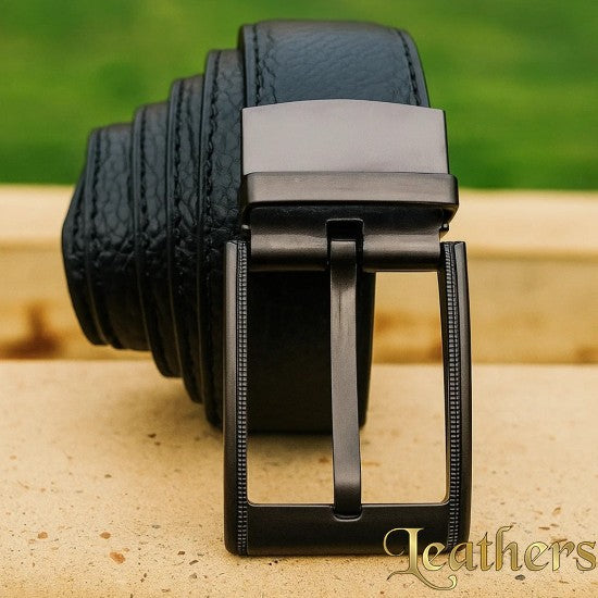Double Sided Black Premium Dress Leather Belt For Men