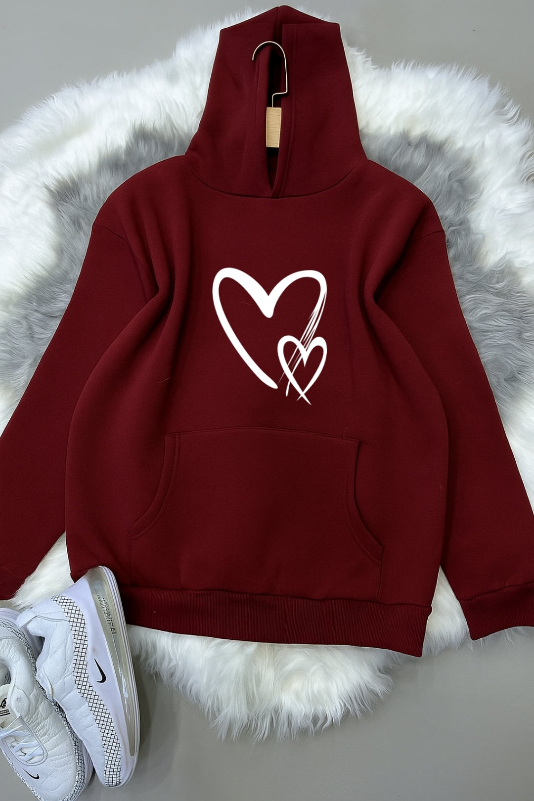 Maroon Hoodie 2 heart