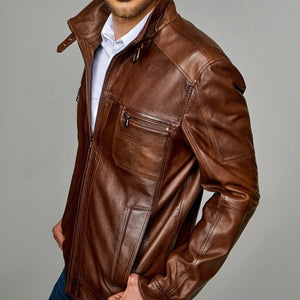 Maverick | Men's Brown Sheepskin Leather Jacket