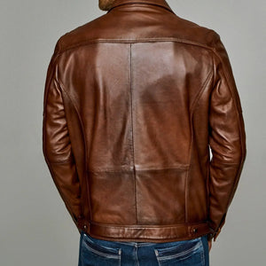 Maverick | Men's Brown Sheepskin Leather Jacket