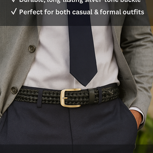 Stylish Braided Men’s Leather Belt