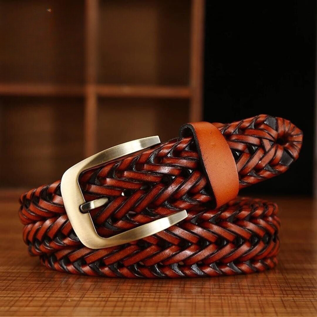 Stylish Braided Men’s Leather Belt