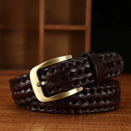 Stylish Braided Men’s Leather Belt