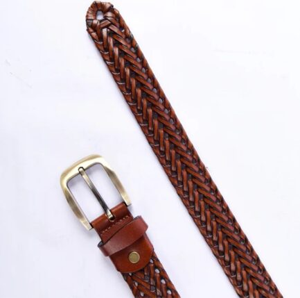 Stylish Braided Men’s Leather Belt