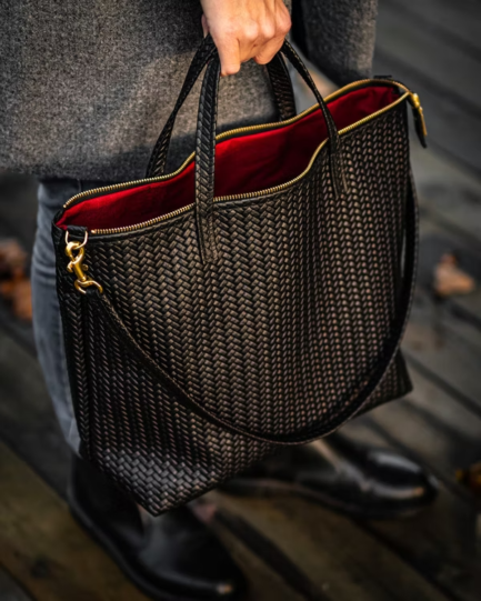 TURKISH TOTE BAG – LEATHER HERRINGBONE ZIPPER BAG MULTI COLOURS