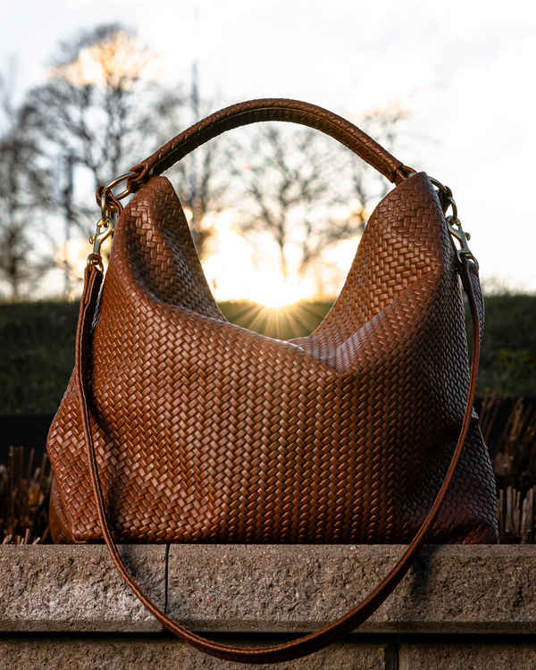 TURKISH TOTE BAG – LEATHER HERRINGBONE BAG BROWN
