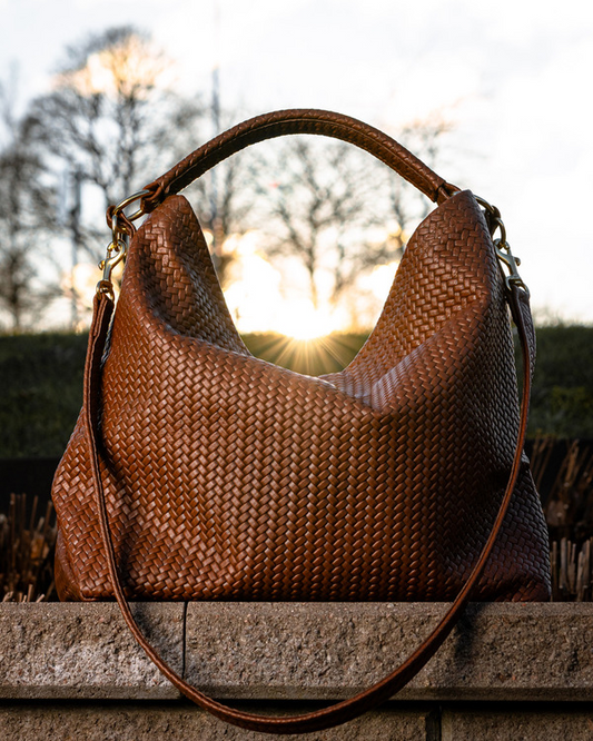 TURKISH TOTE BAG – LEATHER HERRINGBONE BAG BROWN