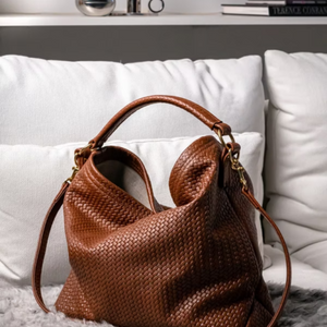 TURKISH TOTE BAG – LEATHER HERRINGBONE BAG BROWN