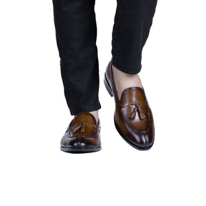 Men's Patina Leather Tassel Loafers
