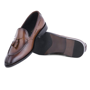 Men's Patina Leather Tassel Loafers