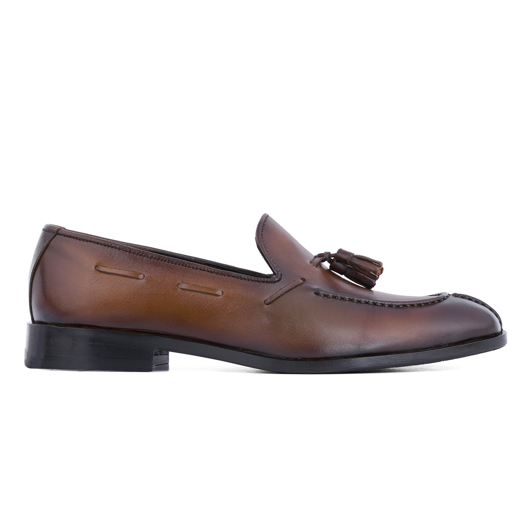 Men's Patina Leather Tassel Loafers