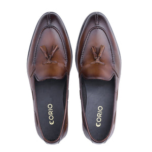 Men's Patina Leather Tassel Loafers