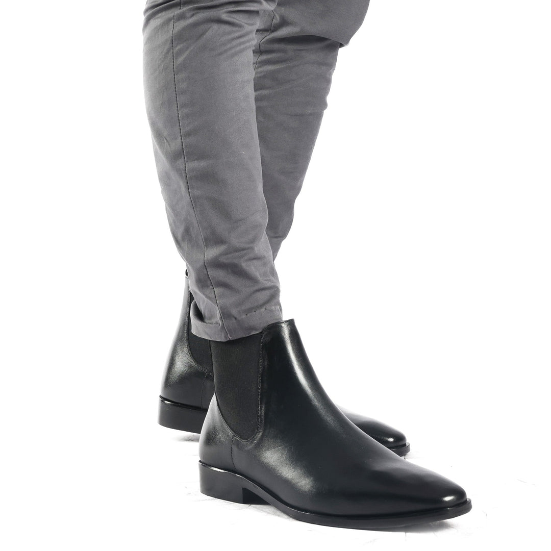 Men's Classic Black Leather Chelsea Boots