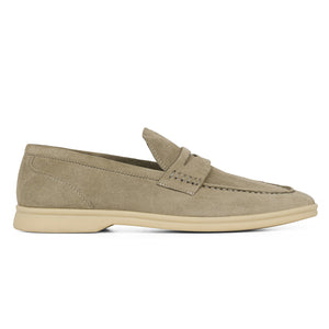 Men's beige Suede Cow Leather Penny Loafers