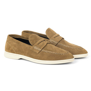 Men's beige Suede Cow Leather Penny Loafers