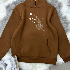 Brown Hoodie Feather