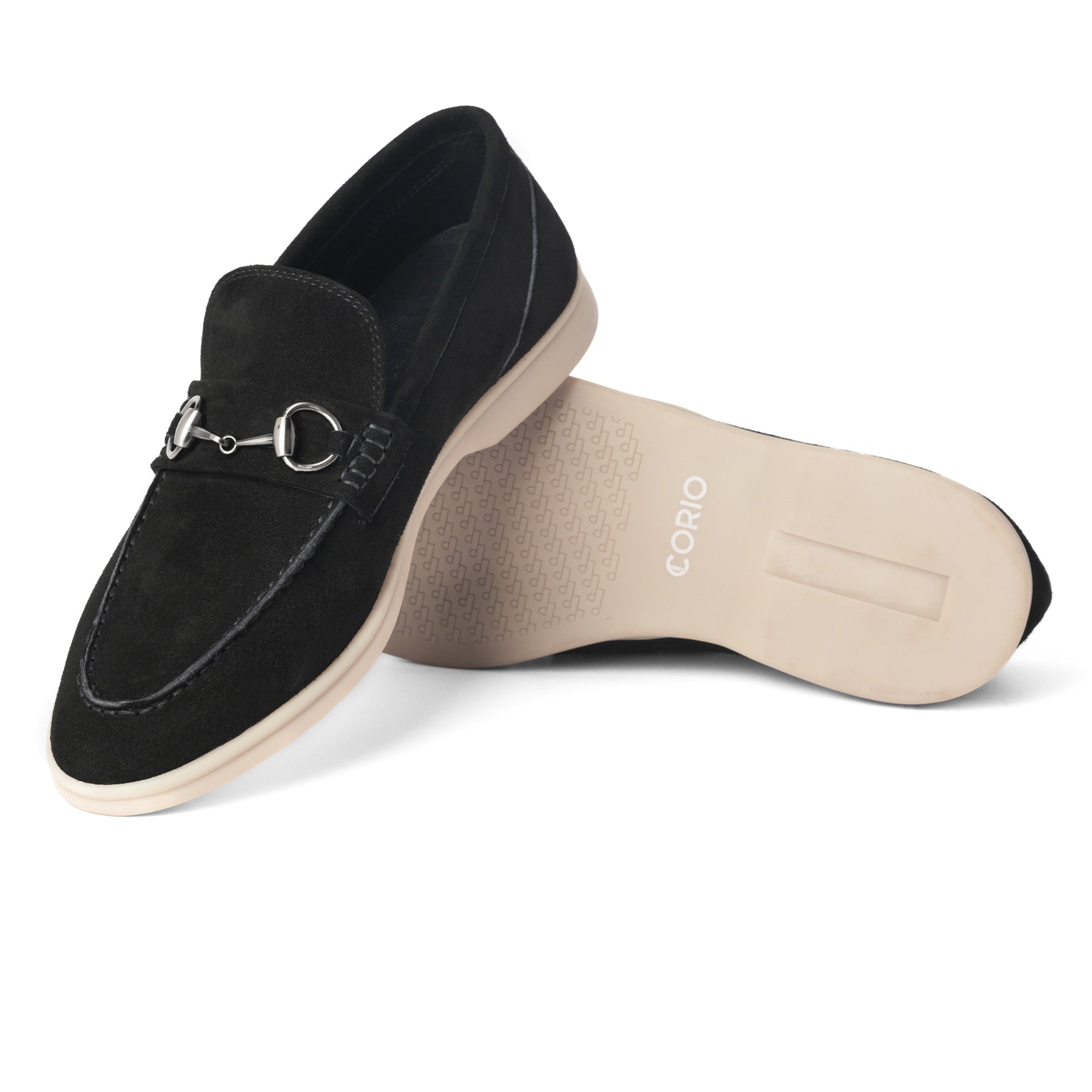 Men's Black Suede Horsebit Loafers
