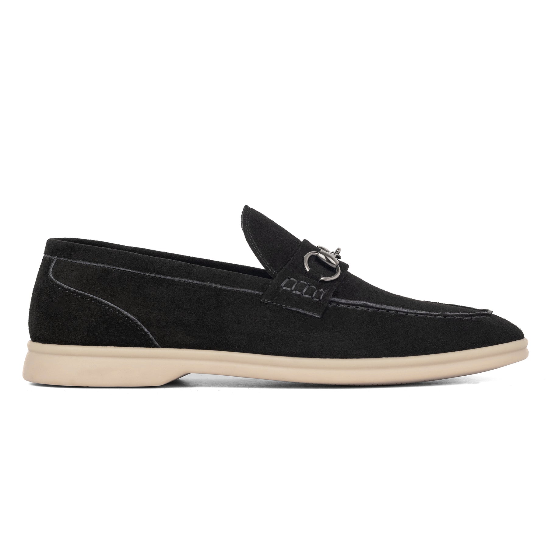 Men's Black Suede Horsebit Loafers