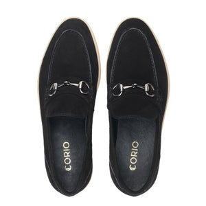 Men's Black Suede Horsebit Loafers