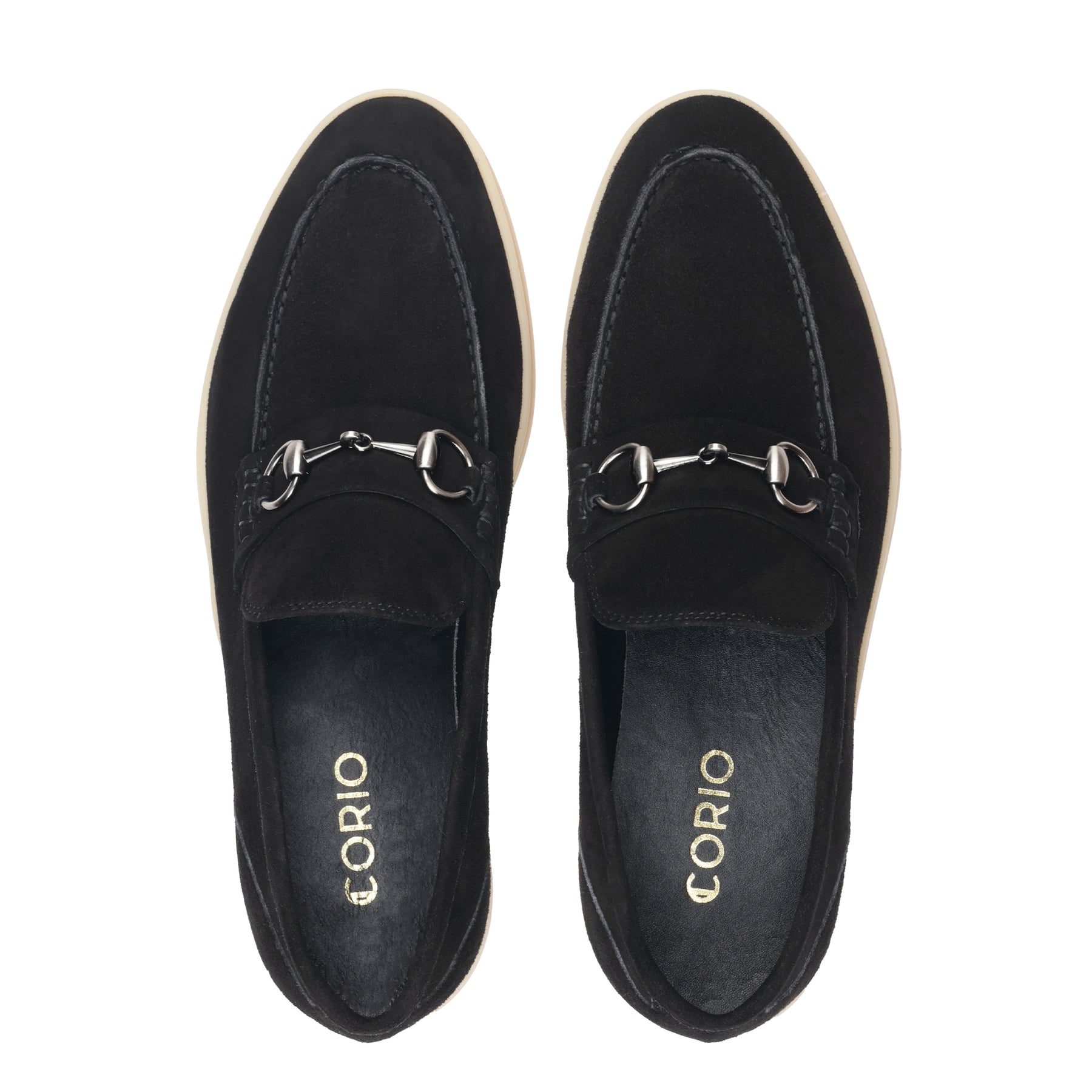 Men's Black Suede Horsebit Loafers