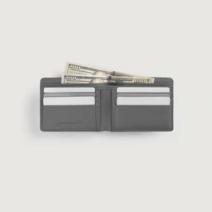 Voren Grey Leather Bi-fold Wallet