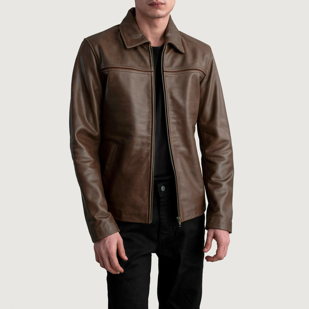 Mystical Pullup Brown Leather Jacket