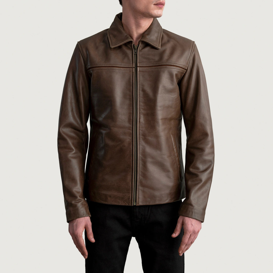 Mystical Pullup Brown Leather Jacket