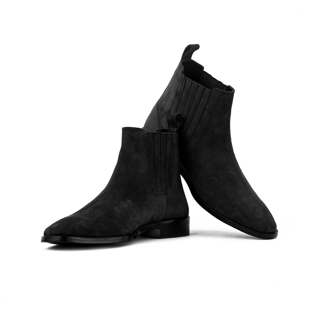 Men's Black Suede Chelsea Boots