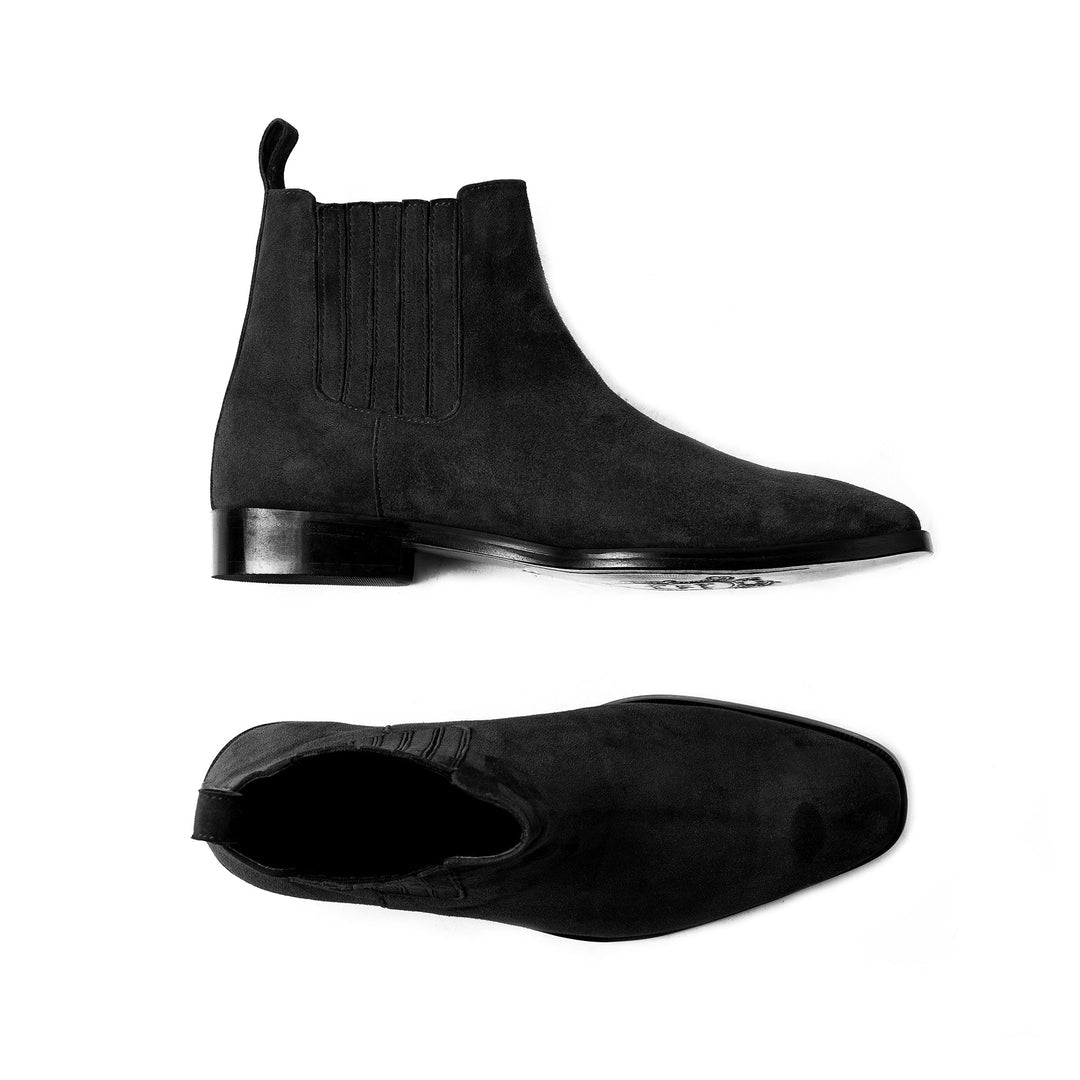 Men's Black Suede Chelsea Boots