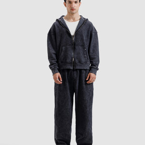 Washed Zipper Hoodie
