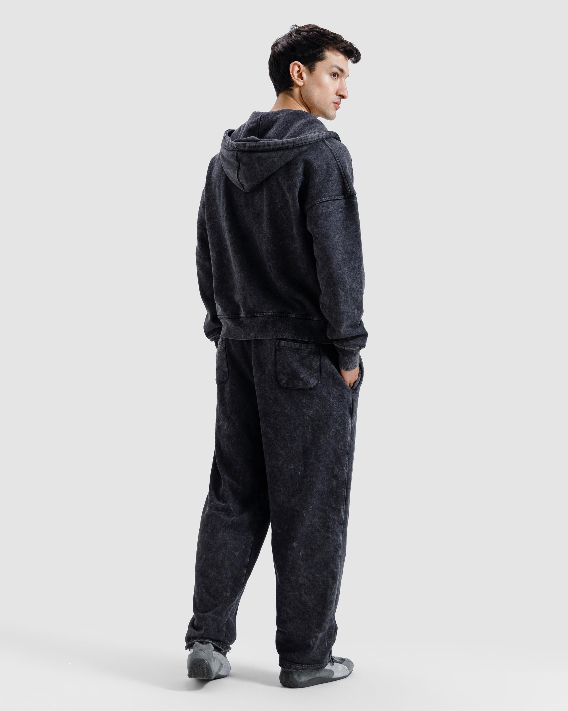 Washed Zipper Hoodie